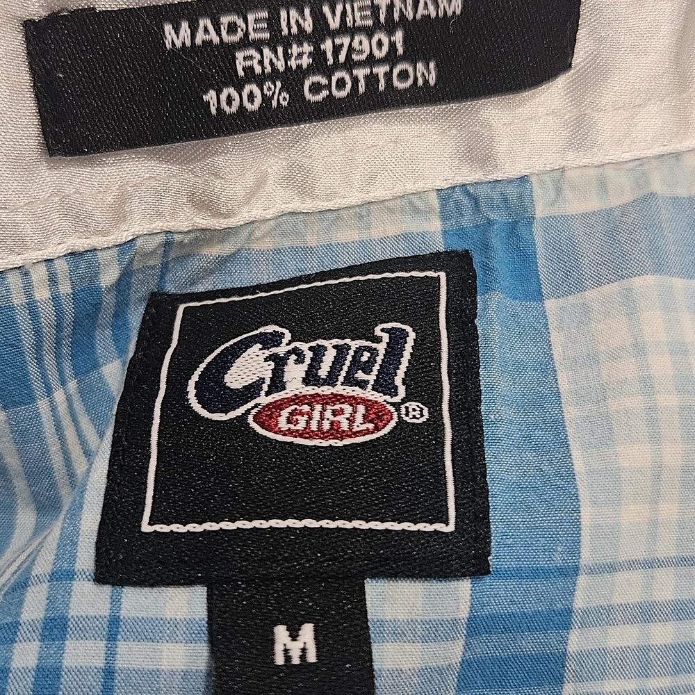 Cruel Girl Light Blue Checkered Top - Picture 4 of 8